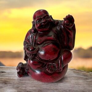 Vintage Lynnwood Co.  Asian Chinese Japanese Carved Wood Buddha Monk Netsuke Fig